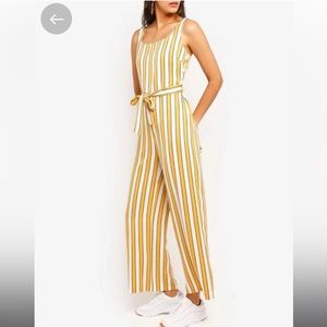 Topshop Yellow Stripe Jumpsuit